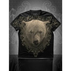Футболка ROCK BEAR СУРОВЫЙ МЕДВЕДЬ, размер XL (54), черный
