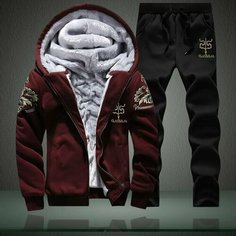 Костюм спортивный , размер 2XL, бордовый, черный Нет бренда