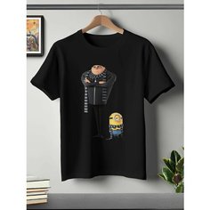 Футболка ONEQ унисекс 56-58 (3XL) размер с принтом Гадкий Я, черная, размер 3XL, черный