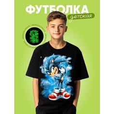 Футболка , размер Соник 30, черный Нет бренда