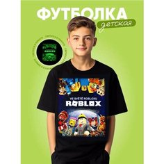 Футболка , размер Роблокс 30, черный Нет бренда