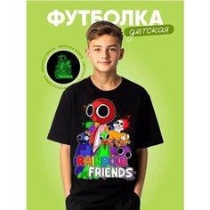 Футболка , размер Радужные др 30, черный Нет бренда