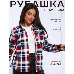 Рубашка Надежда, размер 50, красный/синий
