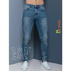 Джинсы зауженные MkJeans Slim fit, размер 30, navy blue