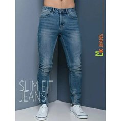 Джинсы зауженные MkJeans Slim fit, размер 38, navy blue