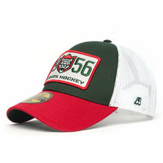 Бейсболка АК БАРС для мужчин и женщин, размер 55-58, белый/красный/зеленый