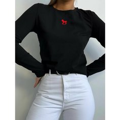 Лонгслив Galala с принтом, размер S, , красный, черный