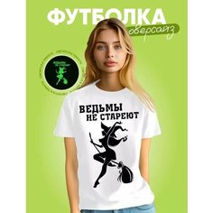 Футболка, 1 шт., размер ведьма бел 48, белый Нет бренда
