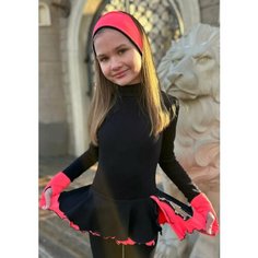 Костюм для фигурного катания Olivi Classic Утепленный комбинезон, размер S-II объем, синий, коралловый