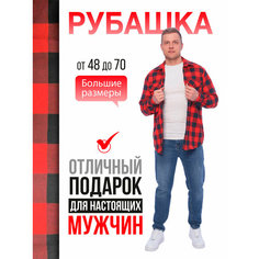 Рубашка , размер 50, красный/черный Нет бренда