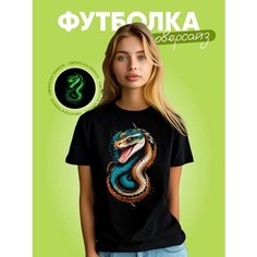 Футболка, 1 шт., размер Змея 48, черный Нет бренда