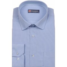 Рубашка прямой крой, длинный рукав, мелкая клетка, размер M, голубой Shemart