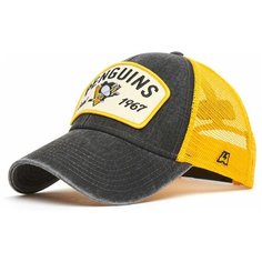 Бейсболка Atributika & Club Pittsburgh Penguins для мужчин и женщин, размер 55-58, желтый/серый
