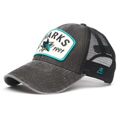 Бейсболка Atributika & Club San Jose Sharks для мужчин и женщин, размер 55-58, серый, черный