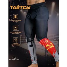 Тайтсы Barracuda, размер XXL, черный, серый, красный
