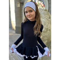 Костюм для фигурного катания Olivi Classic Утепленный комбинезон, размер L, темно-синий/белый