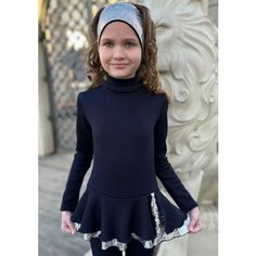 Костюм для фигурного катания Olivi Classic Утепленный комбинезон, размер XS, синий, серебряный