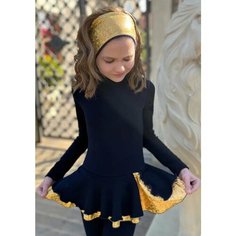 Костюм для фигурного катания Olivi Classic Утепленный комбинезон, размер XS, синий, золотой