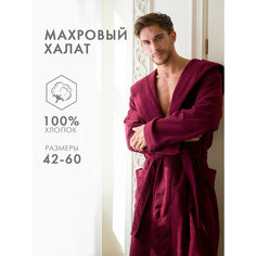 Халат РОСХАЛАТ, размер 50-52, темно-бордовый
