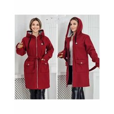 Пальто, размер 3 XL- 50, красный Lmdy
