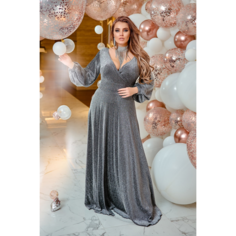 Платье Mega-Moda, размер 48/50, серебристый