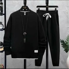 Костюм спортивный , размер L, черный Нет бренда