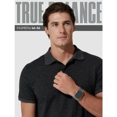 Поло TRUE BALANCE REGULAR FIT, размер 46, темно-серый меланж