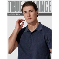 Поло TRUE BALANCE REGULAR FIT, размер 46, темно-синий меланж