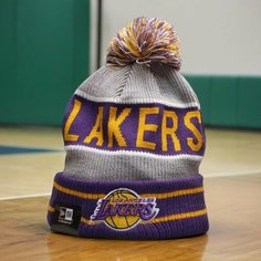 Шапка NEW ERA LAKERS для мужчин, размер 55-60, фиолетовый/серый