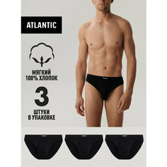 Трусы Atlantic, комплект из 3 шт., размер L, черный..