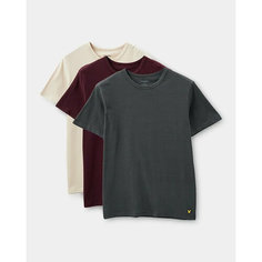 Футболка Lyle & Scott Basic 3 Pack T-shirt, 3 шт., размер M, бежевый, бордовый, серый