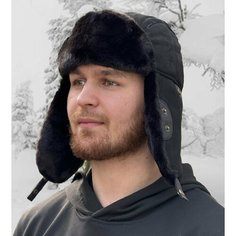Шапка ушанка Skully Clothing Company для мужчин, размер OneSize, черный