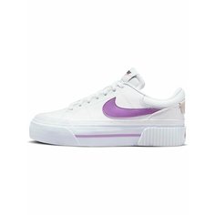 Кеды NIKE Court Legacy Lift, полнота F, размер 7,5 US, белый/фиолетовый