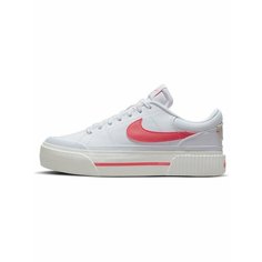 Кеды NIKE Court Legacy Lift, полнота F, размер 6,5 US, белый/розовый