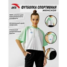 Футболка ANTA, размер S, белый-салатовый