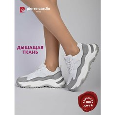 Кроссовки Pierre Cardin, полнота G (EU)/ на среднюю и широкую стопу, размер 36, белый/серый