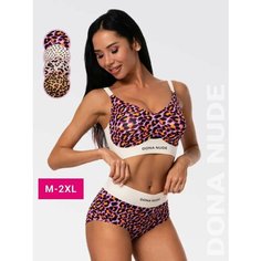 Комплект нижнего белья DONA NUDE Set_D017, размер 2XL, фиолетовый