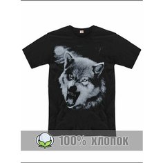 Футболка RexTex Волк, размер 48, черный