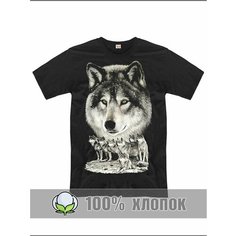Футболка RexTex Волк, размер 54, черный