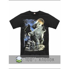 Футболка RexTex Волк, размер 48, черный