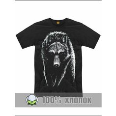 Футболка RexTex Волк, размер 56, черный