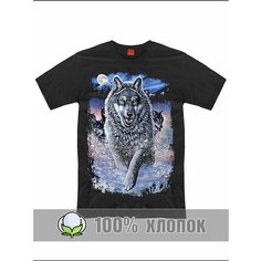 Футболка RexTex Волк, размер 48, черный
