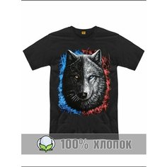 Футболка RexTex Волк, размер 48, черный