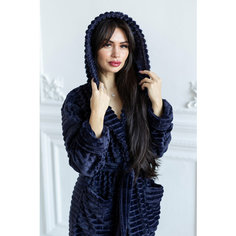 Халат домашний теплый женский с капюшоном на запах, размер S Comfort Fashion