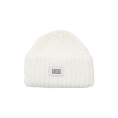Шапка бини UGG Chunky Plush Cuff Beanie для женщин, размер OneSize, белый