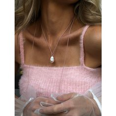 Подвеска LU Jewel, серебро, 925 проба, жемчуг пресноводный культивированный, бежевый/белый