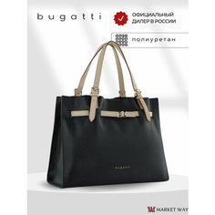 Сумка Bugatti, фактура зернистая, черный
