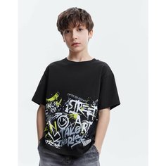 Футболка Gloria Jeans GJ COOL, размер 6-8л/122-128, черный