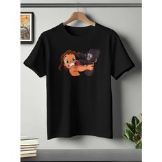 Футболка ONEQ унисекс 50-52 (XL) размер с принтом Тарзан, черная, размер XL, черный