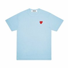 Футболка Comme des Garcons PLAY CDG Play Red Heart T-Shirt, 1 шт., размер 2XL, голубой